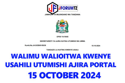 Walimu Walioitwa Kwenye Usahili Ajira Portal 2024